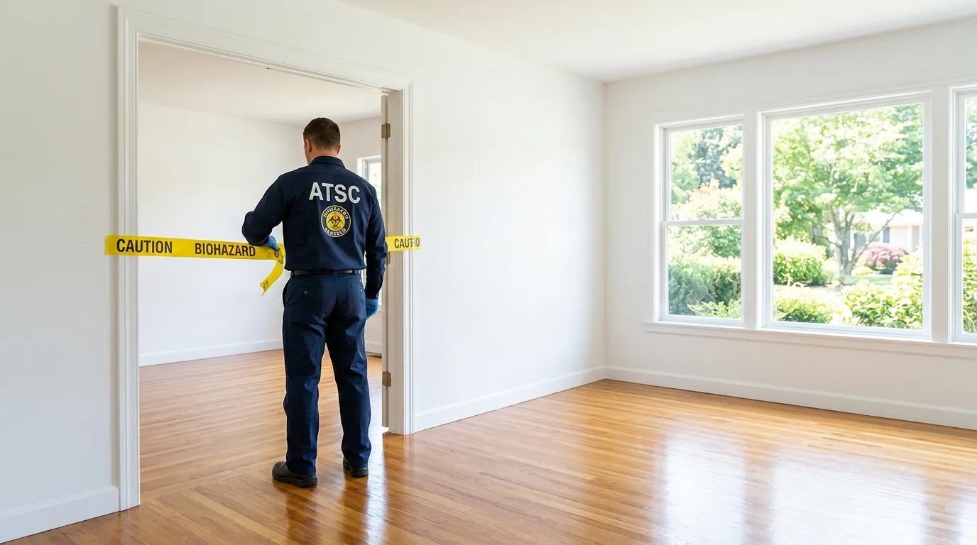 Certified biohazard cleanup crew performing Decomposition Cleanup in Wolf Trap